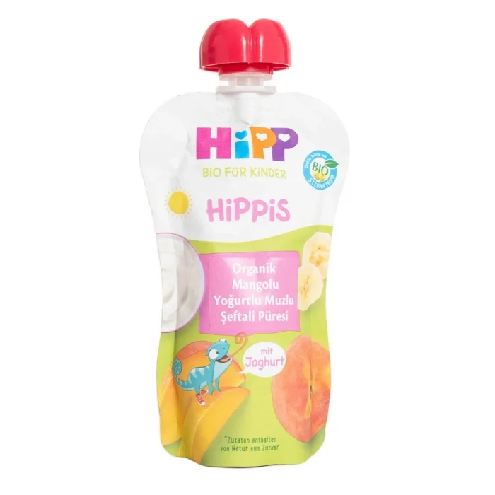 Organik Mangolu Yoğurtlu Muzlu Şeftali Püresi 100 Gr