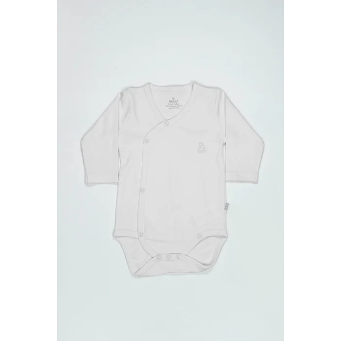 Organik Natural Basic Style Kruvaze Uzun Kol Body BS17102 Beyaz
