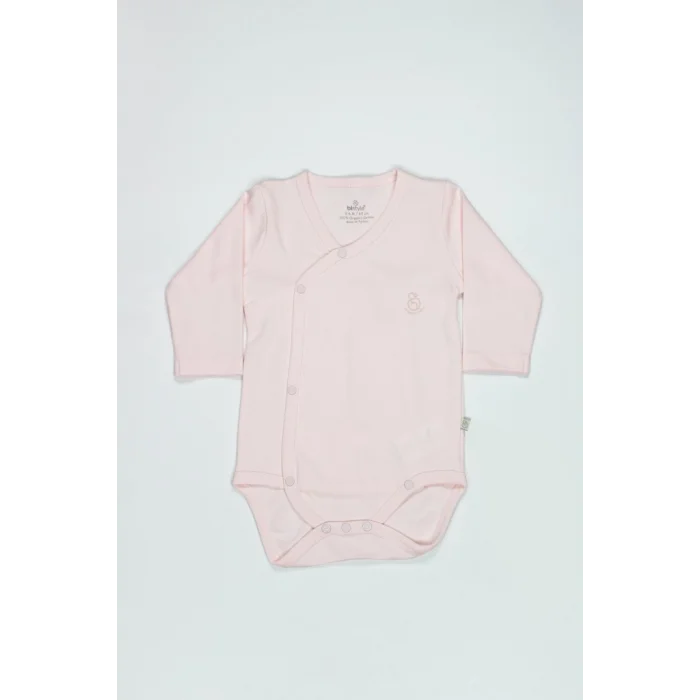 Organik Natural Basic Style Kruvaze Uzun Kol Body BS17102 Pembe