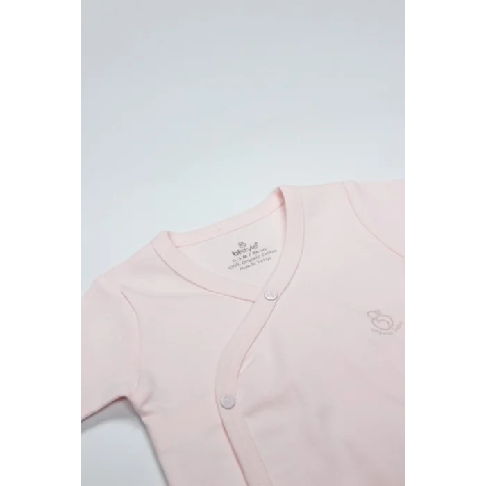 Organik Natural Basic Style Kruvaze Uzun Kol Body BS17102 Pembe