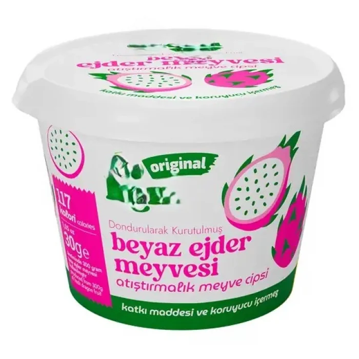 Original Beyaz Ejder Meyvesi Atıştırmalık Meyve Cipsi 30gr