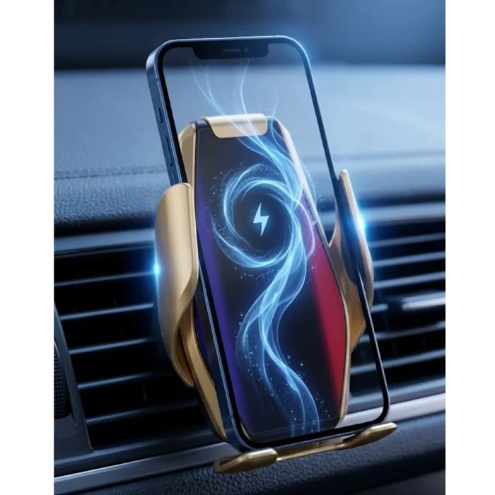 Otomatik Açılan Araç Telefon Tutucu Kablosuz Şarj ve Tek Elle Kullanım