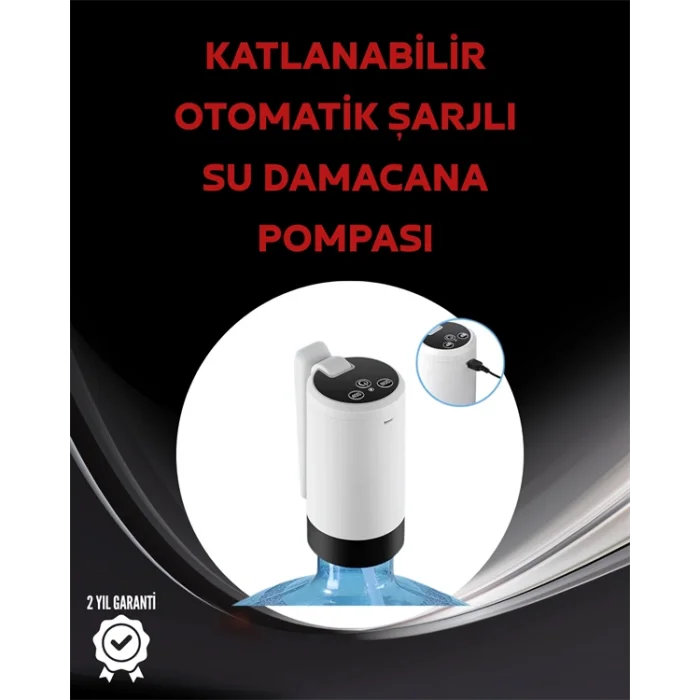 Otomatik Şarjlı Damacana Pompası Ev Ofis Kamp Kullanım
