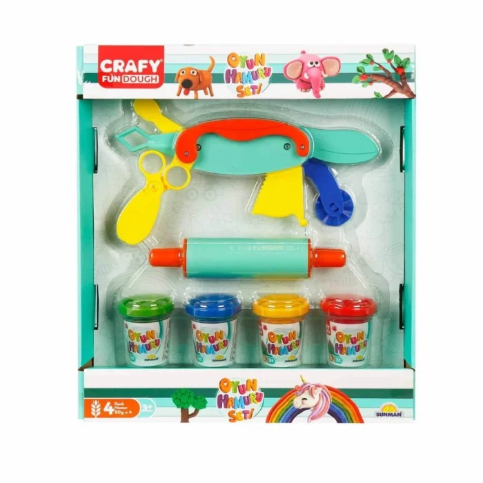 Oyun Hamuru Şekillendirme Seti 200 gr 6 Parça Pembe Merdane