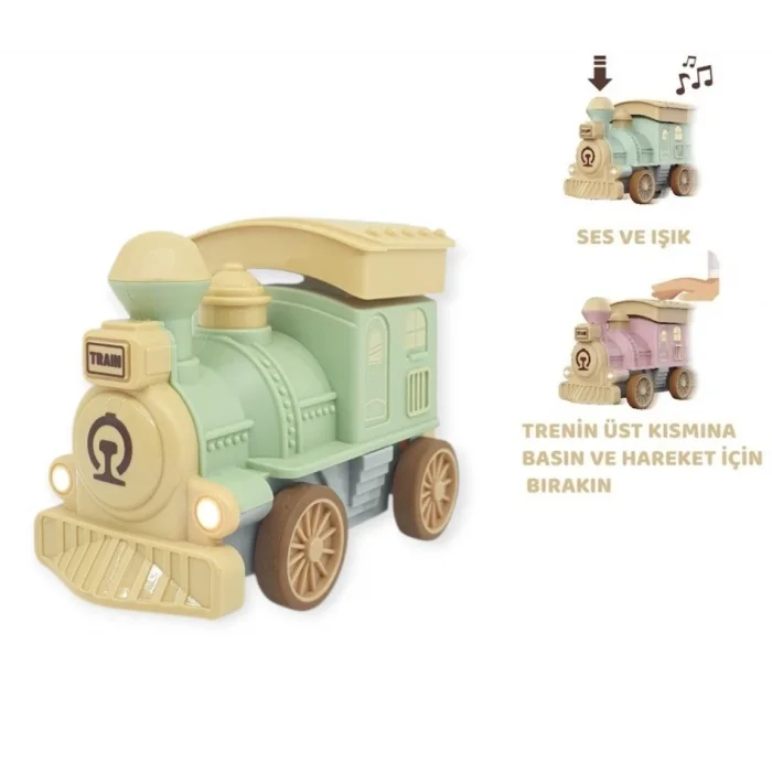 Oyuncak Tren Işıklı Sesli Bas Gitsin 14cm - YEŞİL - 8068A - 1 ADET