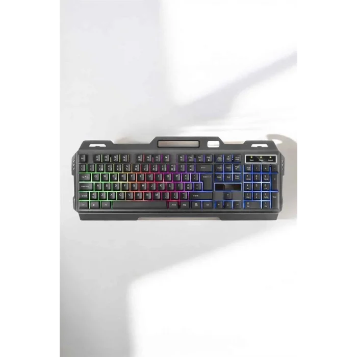 Oyuncu Klavyesi Q Klavye RGB Işıklı Mouse Hediyeli