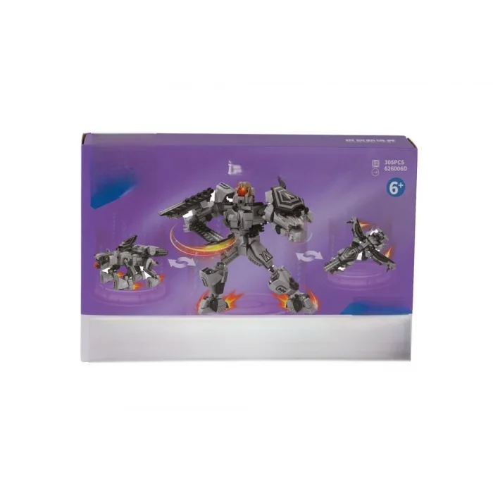 P626006-KARMA DÖNÜŞEN ROBOTLAR BLOCK OYUNCAK-KIRMIZI