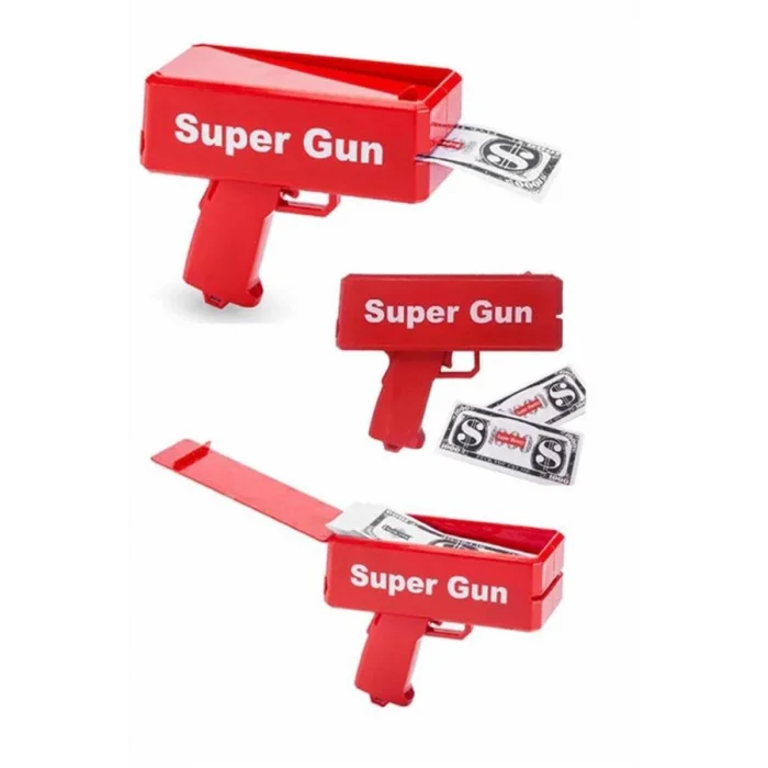 Para Dolar Saçma Para Atma Tabancası Otomatik Kırmızı Oyuncak