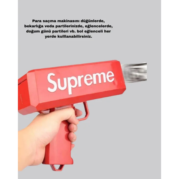 Para Saçma Makinesi Kırmızı Model 100’lü Sahte Para Hediyeli