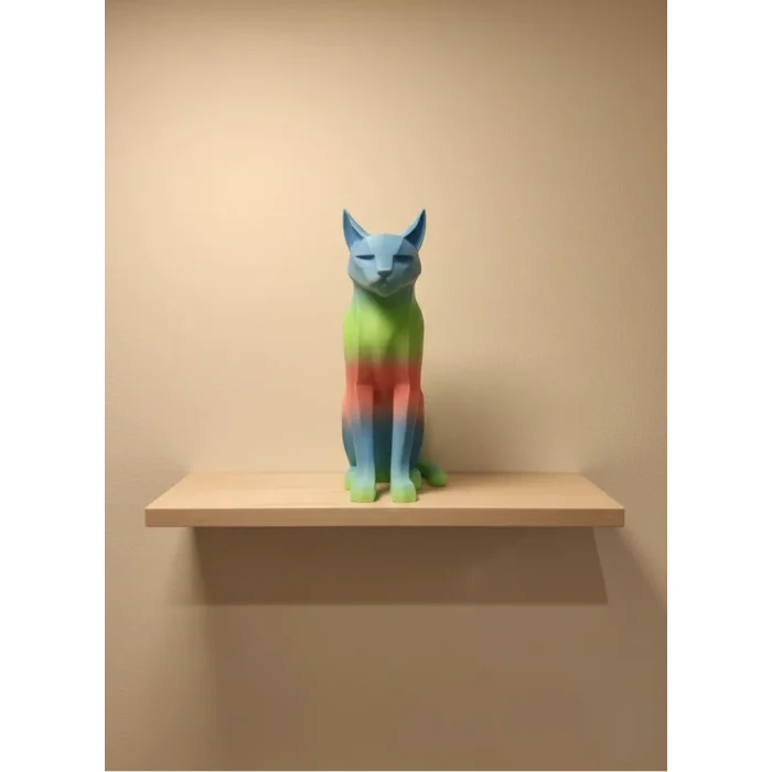Pastel Rainbow Kedi Figürü Masa ve Raf Üstü Ev Dekorasyonu