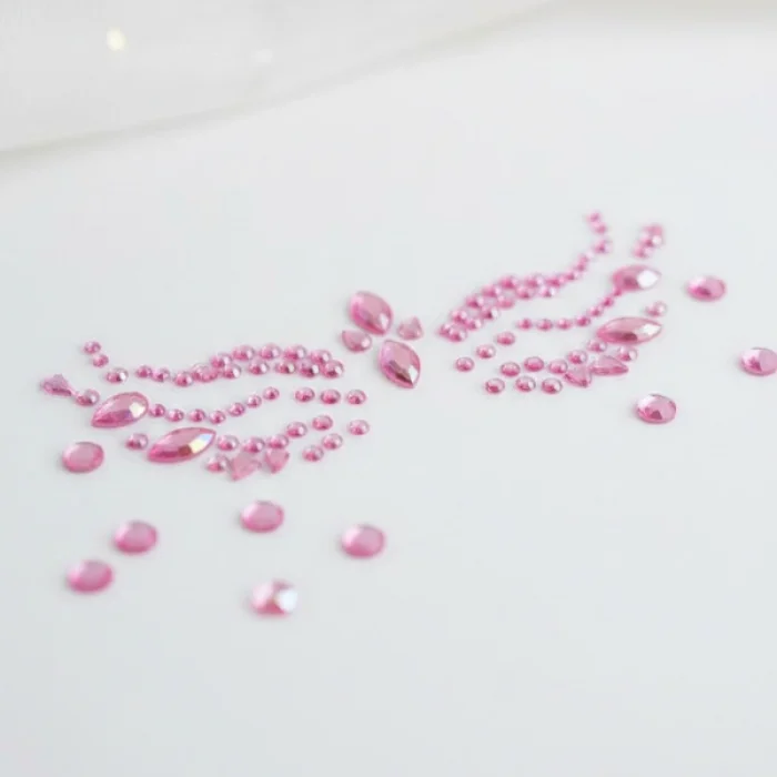 Pembe Taşlı Makyaj Yüz Süsü