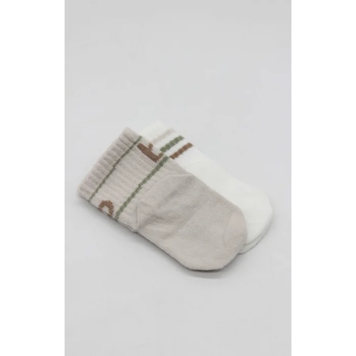 Penye Kaymaz Soket Çorap 2li 10144 Taş Ekru