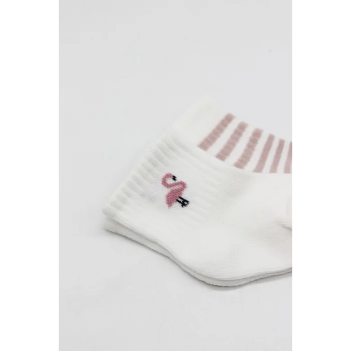 Penye Soket Çorap 2li 10139 Ekru Lila