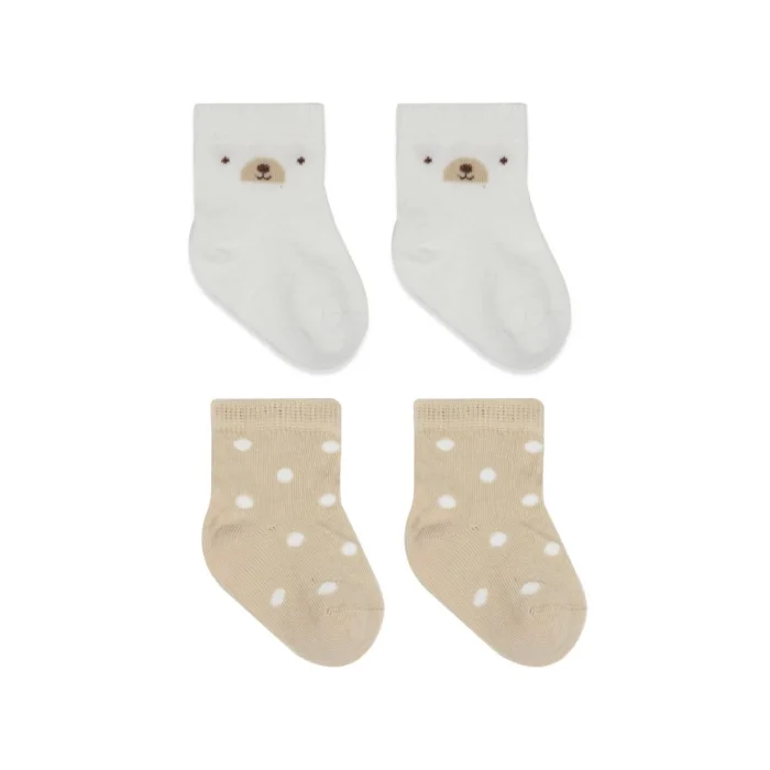 Penye Soket Çorap 2li 10142 Ekru Bej