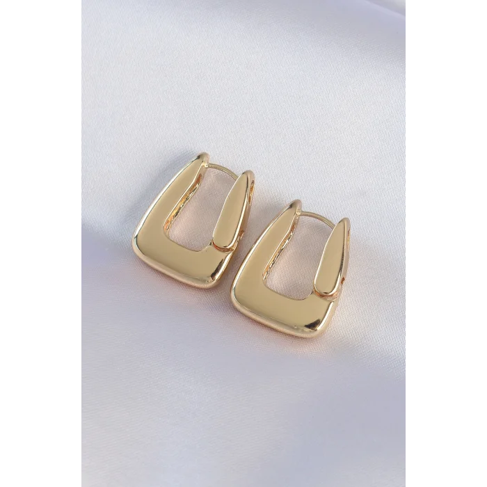 Pirinç Gold Renk Kalın Küpe