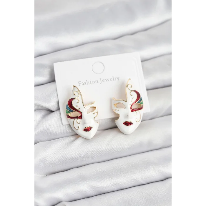 Pirinç Maske Model Kadın Küpe