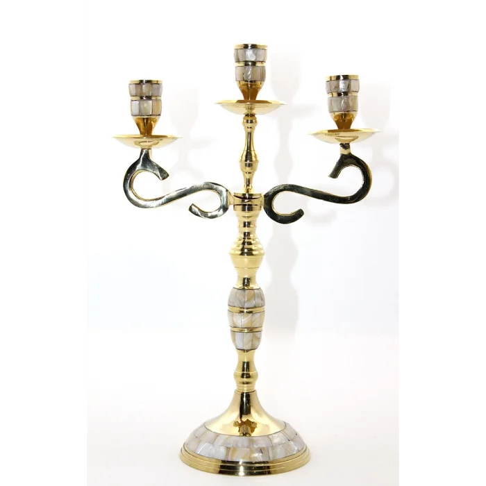 Pirinç Sedefli 3lü Şamdan 18912