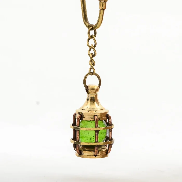 Pirinç Yeşil Gaz Lambası Tasarımı Anahtarlık