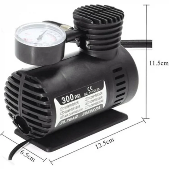 Plastik Gövdeli Siyah Mini Hava Kompresörü