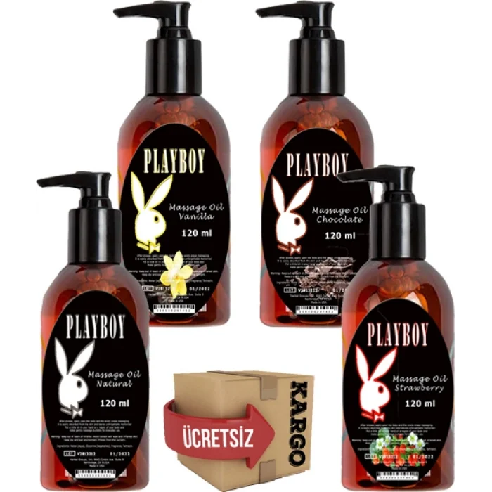Playboy Massage Oil 120 ml 4 Çeşit Vücut Masaj Yağı
