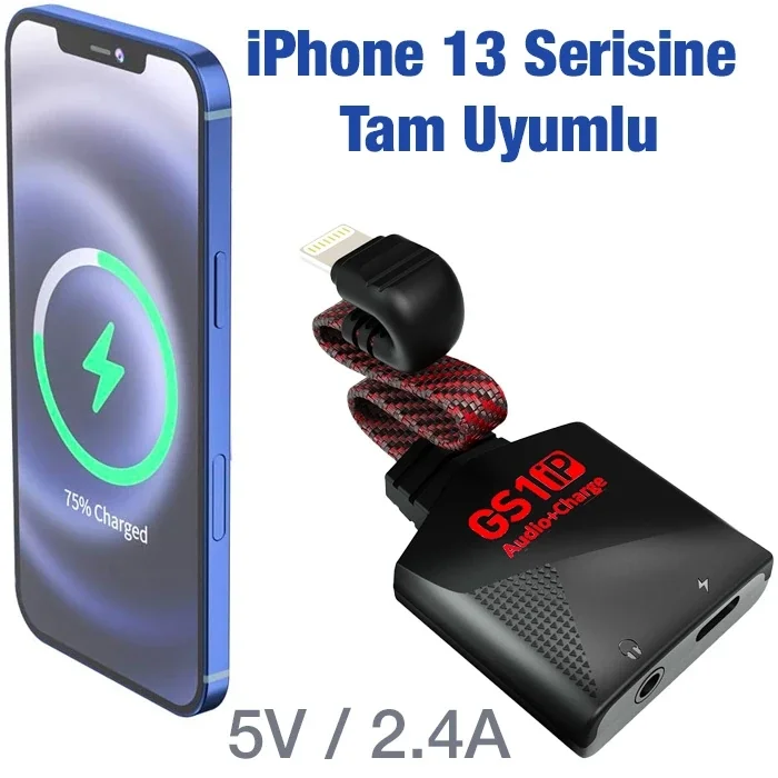 PLEXTONE GS1 iPhone Mıknatıslı Lightning to 3.5mm Kulaklık + Hızlı Şarj Adaptörü-(5775)