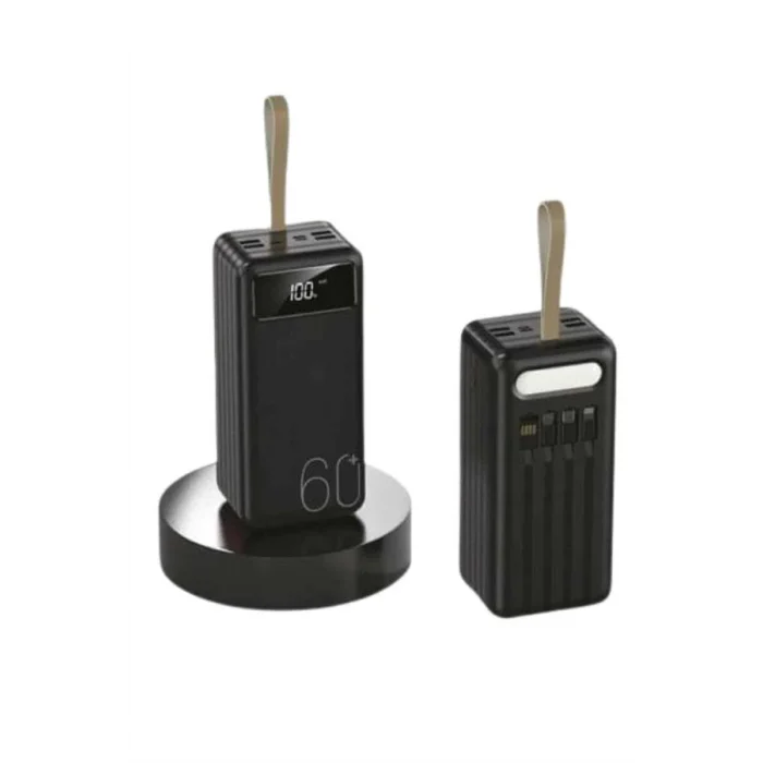 Powerbank 60.000 Mah Taşınabilir Şarj Hızlı El Fenerli Dijital Göstergeli