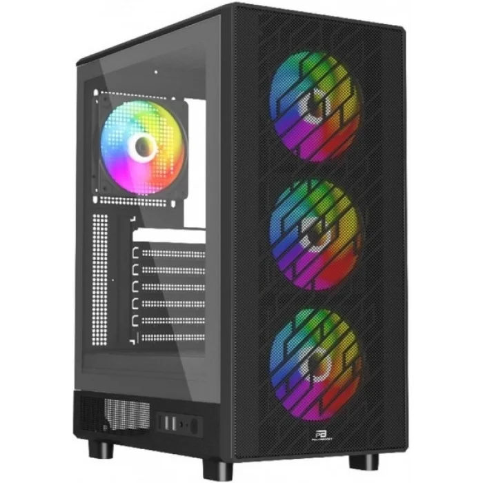 POWERBOOST PB-A700B 750W 80 + BRONZE MESH ÖN PANEL 4XRAINBOW FAN+USB3.0 GAMING ATX KASA SIYAH