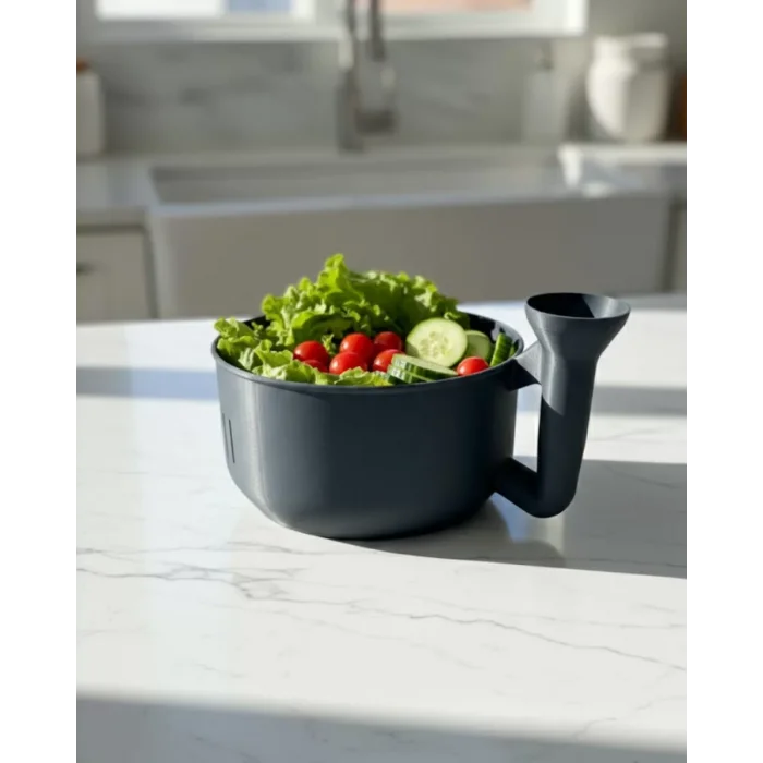 Pratik Sebze Yıkayıcı Süzgeçli Hazneli Ergonomik Saplı Mutfak Yardımcısı