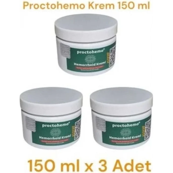 Proctohemo Krem 150 ml - Hemorrhoid Cream x 3 Adet