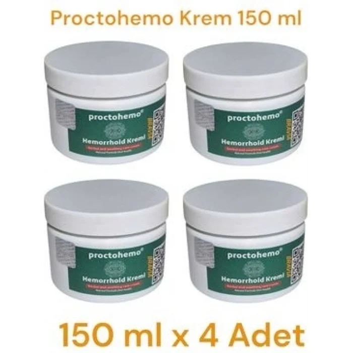 Proctohemo Krem 150 ml - Hemorrhoid Cream x 4 Ad.