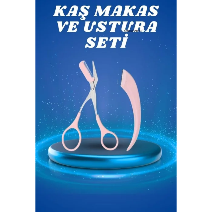 Profesyonel Taraklı Kaş Usturası ve Kaş Makası Bıyık Alma Kaş Usturası