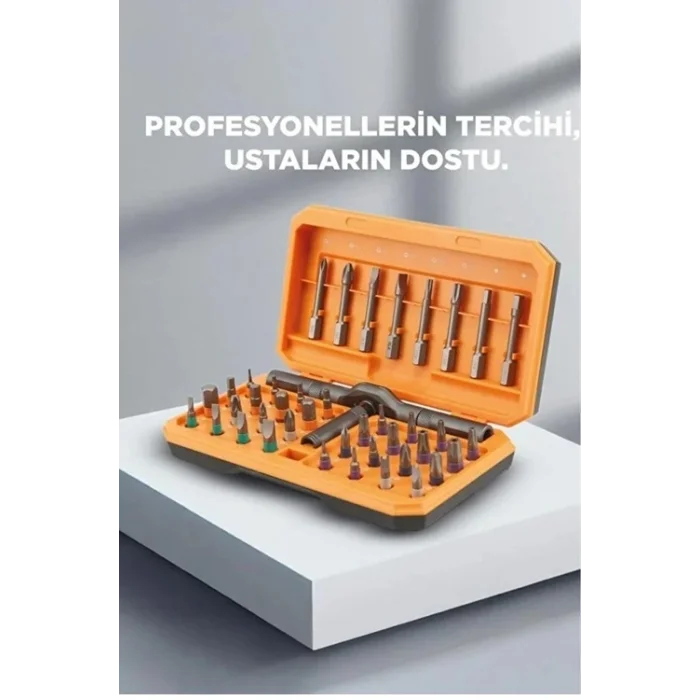 Profesyonel Tornavida Seti 40 Parça Çok Uçlu Kapsamlı Tamir Seti Gri