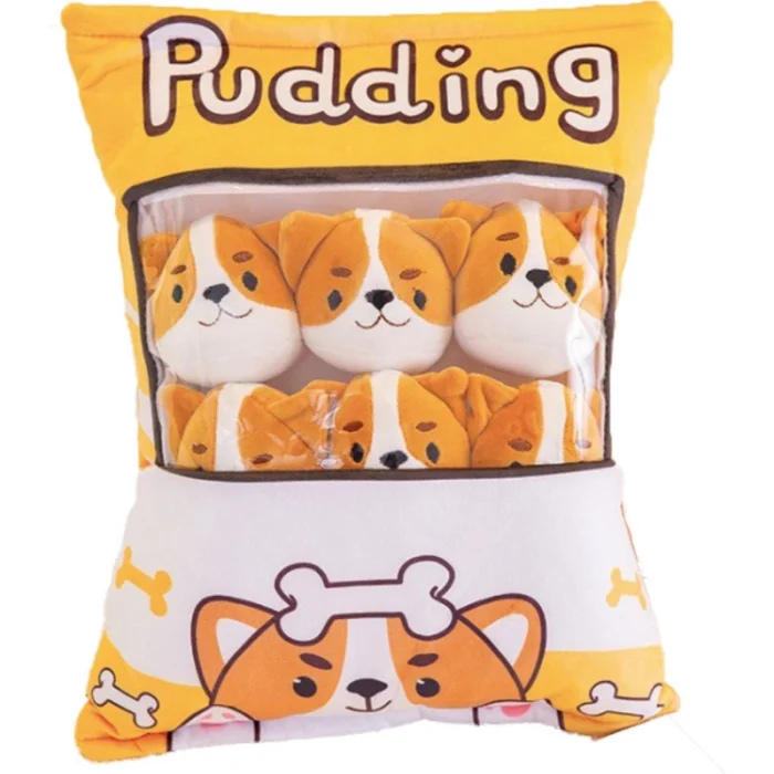 Pudding Peluş Yastık - 8 Mini Peluş - Oyuncaklı Yastık