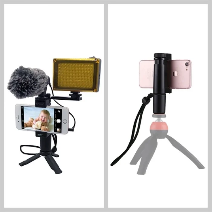 PULUZ Video Grip Telefon Elde Tutucu+ Bileklik Tripod Adaptörü-(5775)