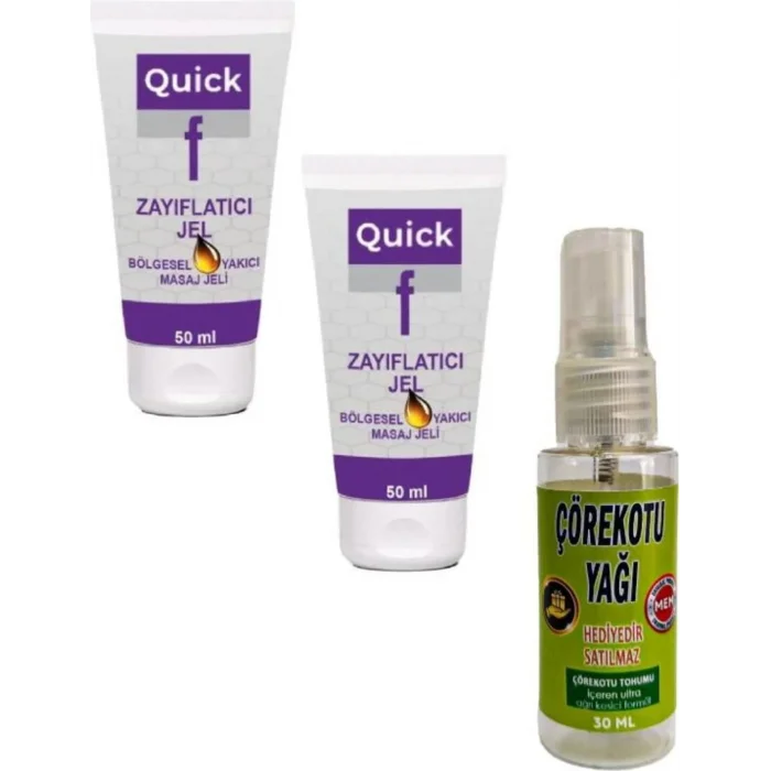 Quick Gel Masaj Bakım Kremi 50 Mlx 2 Ad+Çörek Otu Yağı 30 ml