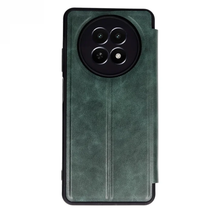 Realme 12 5g Kılıf Flip Cover - Koyu Yeşil