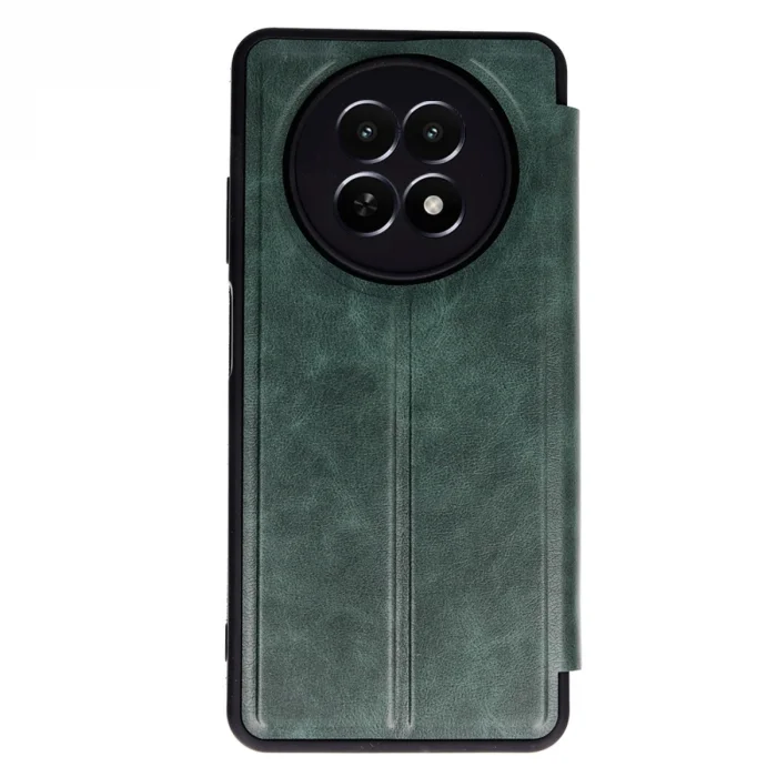 Realme 12 5g Kılıf Flip Cover - Koyu Yeşil