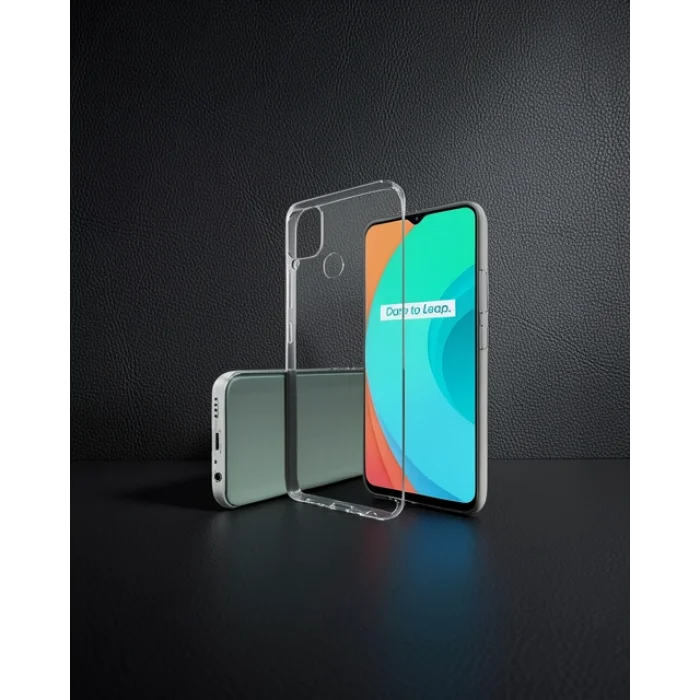 Realme C15 Kılıf Lüx Şeffaf Silikon - Şeffaf