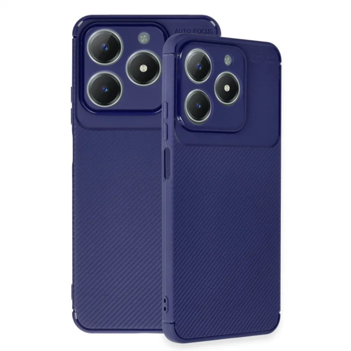 Realme C61 Kılıf Auto Focus Karbon Kapak - Lacivert