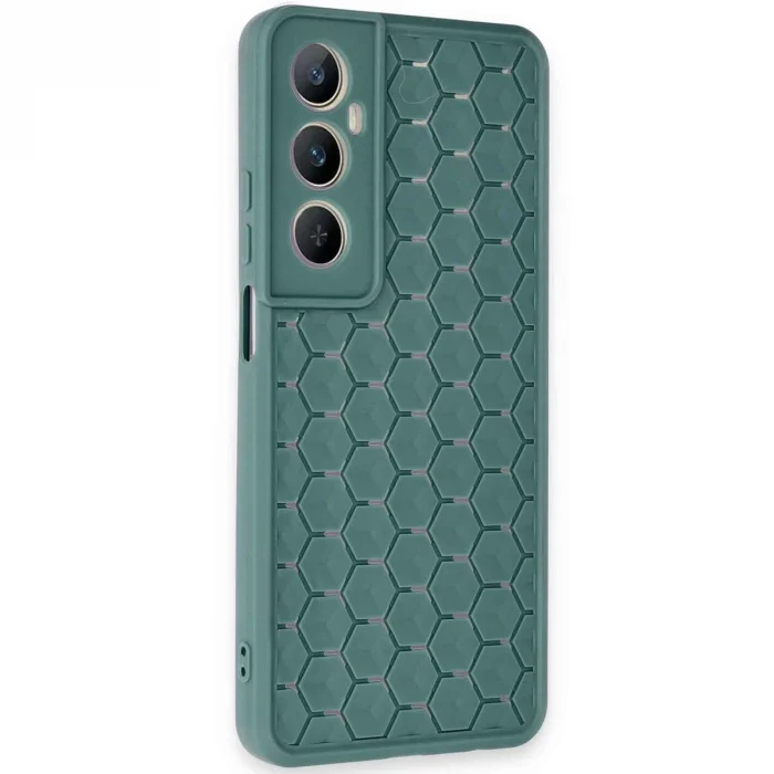 Realme C65 Kılıf Petek Silikon Kapak - Koyu Yeşil