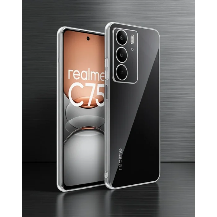 Realme C75 Kılıf Lüx Şeffaf Silikon