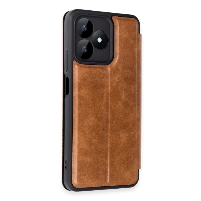 Realme Note 50 4g Kılıf Flip Cover - Taba