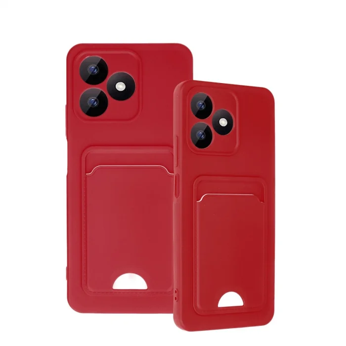 Realme Note 50 4g Kılıf Kelvin Kartvizitli Silikon - Kırmızı