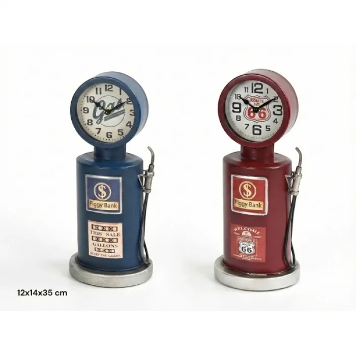 Retro Benzin Pompası Tasarımlı Masaüstü Saat