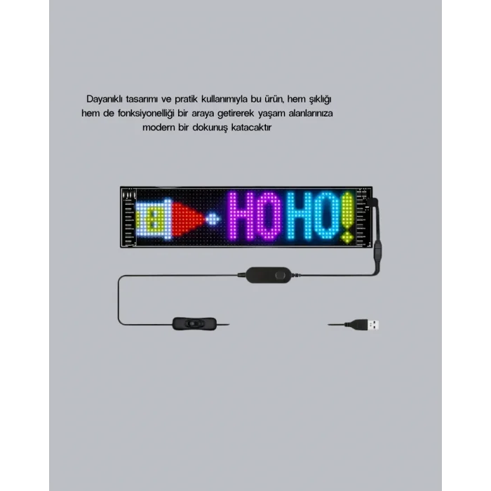 RGB LED Panel – Mobil Uyumlu Yazı ve GIF Destekli USB Bağlantılı Dekoratif Ekran