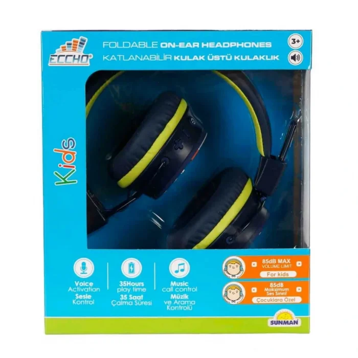 Roket Desenli Bluetooth Kulak Üstü Kablosuz Kulaklık