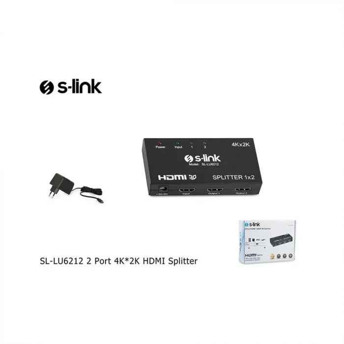 S-LINK SL-LU6212, HDMI Çoklayıcı, 1Giriş, 2Çıkış, (1PC-2Monitör)