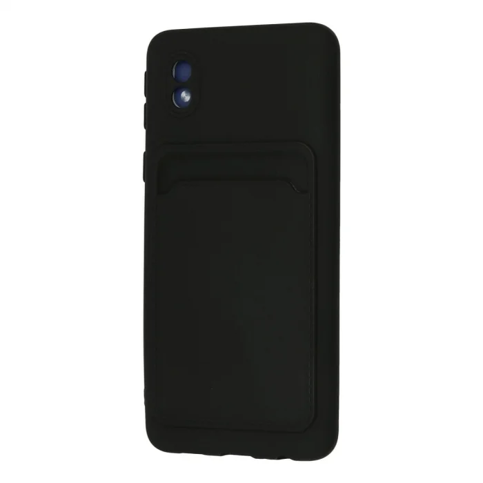 Samsung Galaxy A01 Core Kılıf Kelvin Kartvizitli Silikon - Siyah