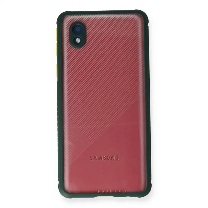Samsung Galaxy A01 Core Kılıf Miami Şeffaf Silikon - Koyu Yeşil