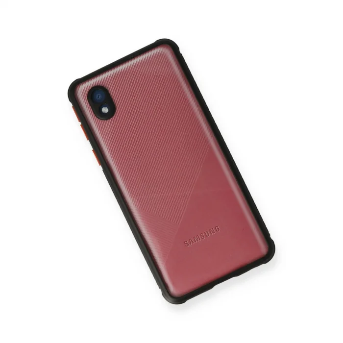 Samsung Galaxy A01 Core Kılıf Miami Şeffaf Silikon - Siyah